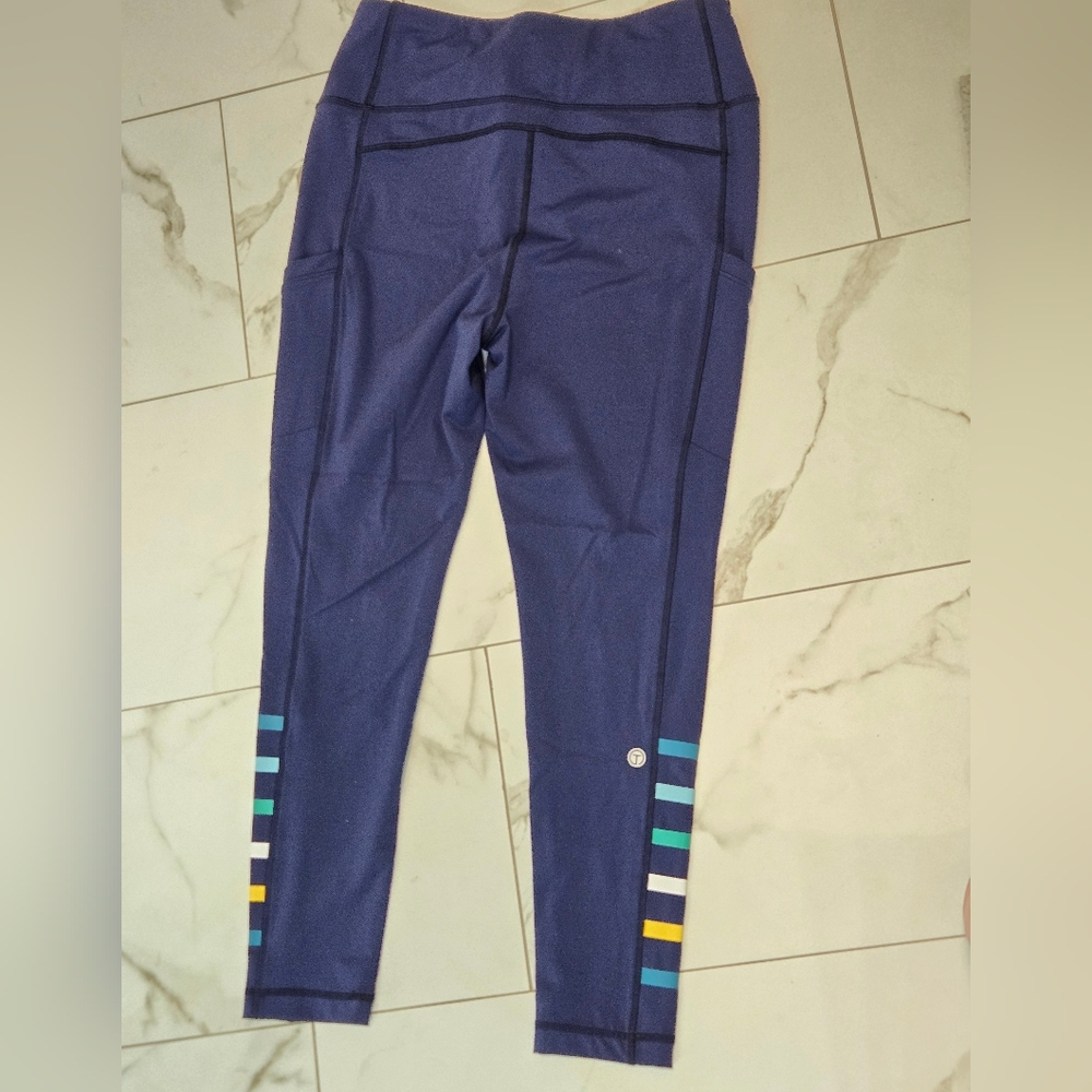T By Talbots Navy Performance Interlock Leggings … - image 3